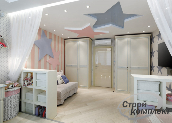 Стоимость потолка для детской 14 м²