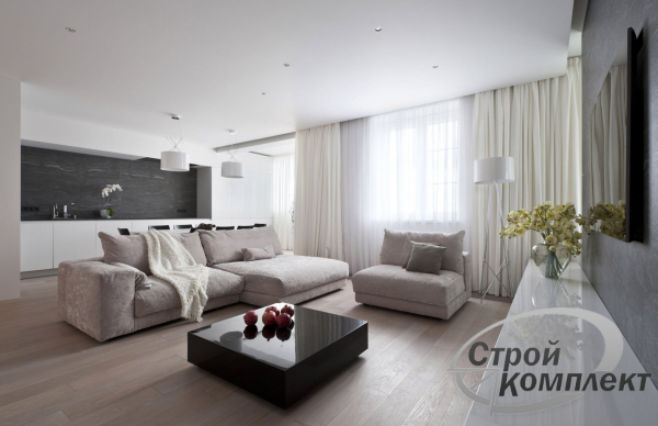 Натяжные потолки в квартиру-студию